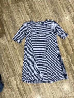 Old Navy Blue and White Striped Midi Dress